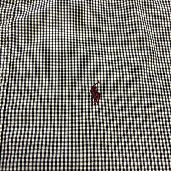 Ralph Lauren Golf Shirt Mens Large White/Black Gingham Button Down Short Sleeve - Picture 2 of 8